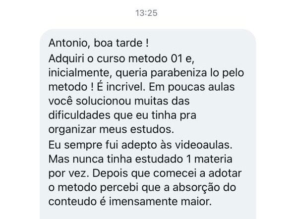 Aluno relata que a absorção do conteúdo aumentou