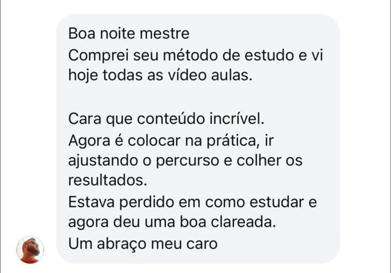 Aluno que estava perdido e ganhou clareza
